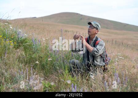 Jeff Fields, Program Manager della Zumwalt Prairie Preserve di TNC, Oregon. Foto Stock