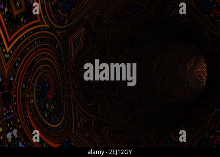 Disegni cartoni astratti sulle pareti del tunnel. rendering 3d. Foto Stock