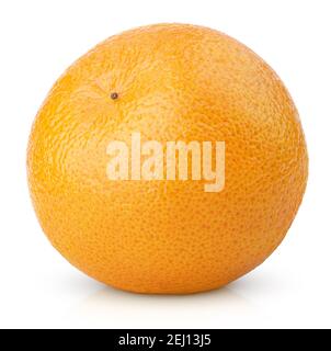 Arancio mandarino singolo (Tangerine) - agrumi isolati su bianco con tracciato di ritaglio Foto Stock