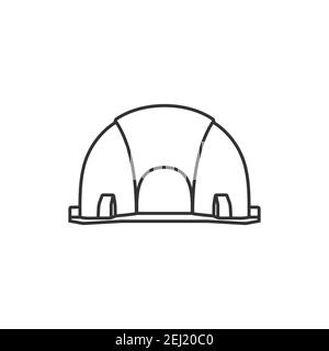 Icona vettoriale realistica contorno di un casco da costruzione. Casco protettivo per proteggere la testa. Dispositivi di protezione individuale. Illustrazione Vettoriale