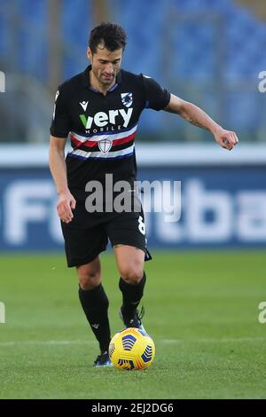 Roma, Italia. 20 Feb 2021. ROMA, Italia - 20.02.2021: CANDREVA in azione durante la Serie Italiana UNA partita di calcio del campionato 2021 tra SS LAZIO VS SAMPDORIA, allo stadio Olimpico di Roma Credit: Independent Photo Agency/Alamy Live News Foto Stock