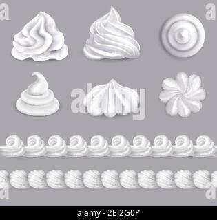 Panna montata realistic set in forme diverse illustrazione vettoriale isolata Illustrazione Vettoriale