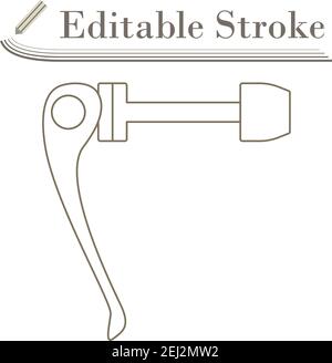 Icona rilascio rapido bicicletta. Disegno semplice tratto modificabile. Illustrazione vettoriale. Illustrazione Vettoriale