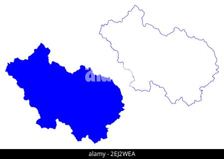 Provincia di Frosinone (Italia, Repubblica Italiana, Regione Lazio) mappa illustrazione vettoriale, schizzo della mappa Provincia di Frosinone Illustrazione Vettoriale