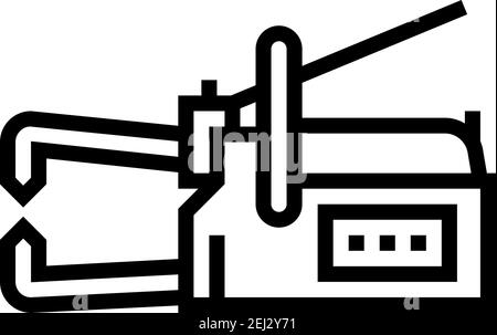 illustrazione vettoriale dell'icona della linea di saldatura dell'elettrodo non consumabile Illustrazione Vettoriale