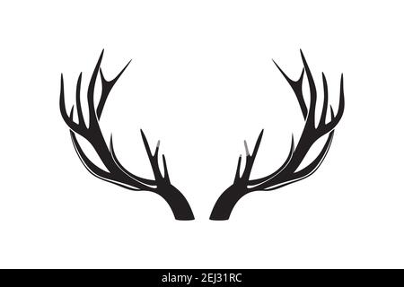 Illustrazione vettoriale di corna o corna di cervi. Illustrazione Vettoriale