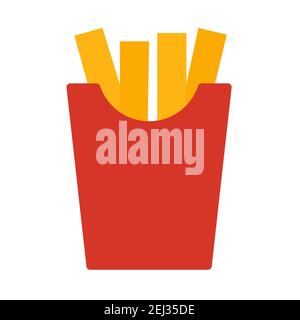 Patatine fritte semplice cibo icona in stile trendy isolato su sfondo bianco per applicazioni web e mobile concept. Illustrazione vettoriale. EPS10 Illustrazione Vettoriale