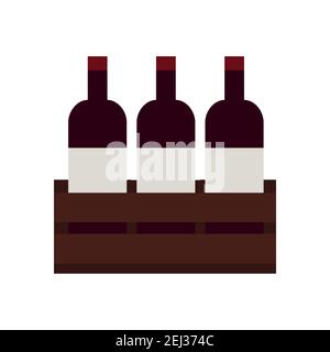 Bottiglie di vino. Semplice icona del cibo in stile trendy isolato su sfondo bianco per applicazioni web e concetto mobile. Illustrazione vettoriale. EPS10 Illustrazione Vettoriale