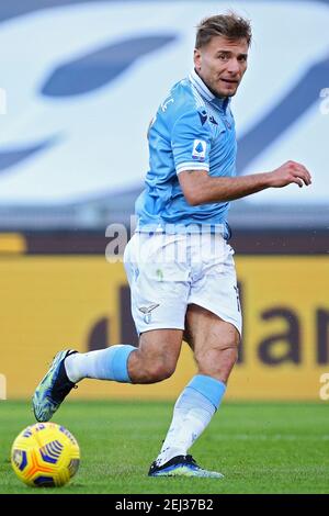 Roma, Italie. 20 Feb 2021. Ciro immobile del Lazio in azione durante il campionato italiano Serie A Football Match tra SS Lazio e UC Sampdoria il 20 febbraio 2021 allo Stadio Olimpico di Roma - Foto Federico Proietti/DPPI Credit: DPPI Media/Alamy Live News Foto Stock