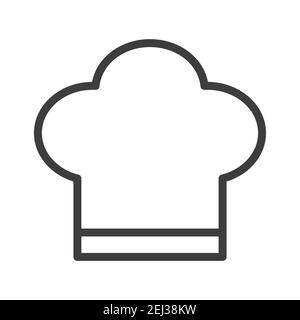 Cappello dello chef per uno chef. Semplice icona del cibo in stile di linea alla moda isolato su sfondo bianco per applicazioni web e concetto mobile. Illustrazione vettoriale. EPS10 Illustrazione Vettoriale