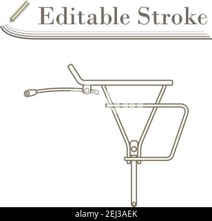 Icona portabagagli per biciclette. Disegno semplice tratto modificabile. Illustrazione vettoriale. Illustrazione Vettoriale