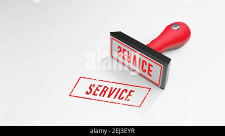 SERVICE rubber Stamp 3D rendering Foto Stock