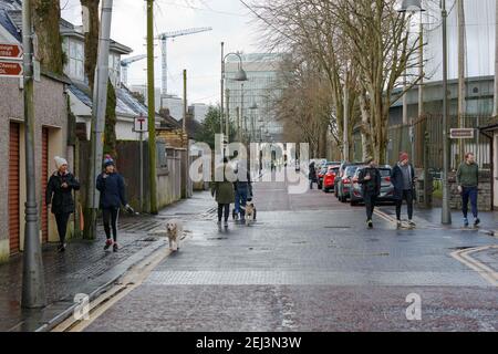 Cork, Irlanda. 21 Feb 2021. Molti si affollano oggi al Fitzgerald's Park per godersi Sun, Cork, Irlanda. Molti hanno deciso di fare un viaggio al Fitzgerald's Park oggi per prendere il sole fresco d'inverno mentre si è allenati. Credit: Damian Coleman/Alamy Live News Foto Stock