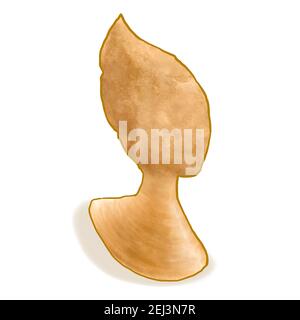 La testa della Regina, un dipinto digitale della formazione di roccia di fungo di riferimento a Yehliu Geopark, famoso luogo naturale a New Taipei, cartoon isometrico di Taiwan Foto Stock