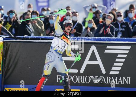 Cortina (BL, Italia. 21 Feb 2021. Cortina (BL), Italia, Druscie, 21 febbraio 2021, Istok RODES (CRO) durante i Campionati mondiali DI SCI alpino 2021 FIS - Slalom - uomini - gara di sci alpino Credit: Luca Tedeschi/LPS/ZUMA Wire/Alamy Live News Foto Stock