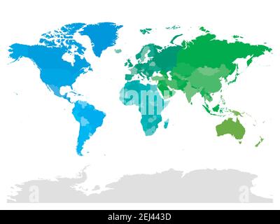 Mappa politica colorata del mondo Illustrazione Vettoriale