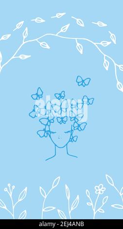 Verticale; donna; africano; nero; viso; concept; design; newsletter; invito; biglietto d'auguri; magia; esoterico; mistico; 8 marzo; internazionale; wome Illustrazione Vettoriale