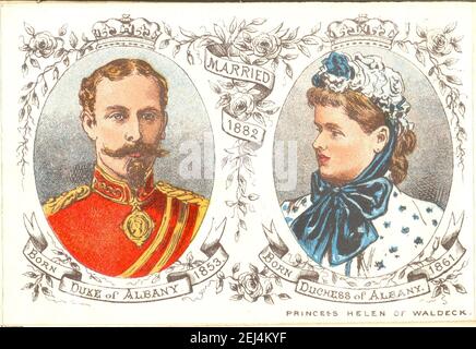 Ritratti del Duca e Duchessa di Albany dal Opuscolo ricordo che celebra la Regina e la Famiglia reale A. Memento del glorioso Regno 1887 di sua Maestà Foto Stock