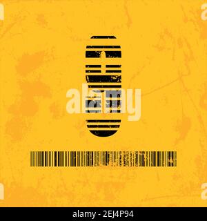 Codice a barre di stile numero nove. Lettere spelate della scansione del codice a barre. Carattere personalizzato. Illustrazione vettoriale Illustrazione Vettoriale