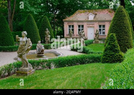 Giardino barocco, quartiere di San Giovanni, Norimberga, Franconia, Baviera, Germania Foto Stock