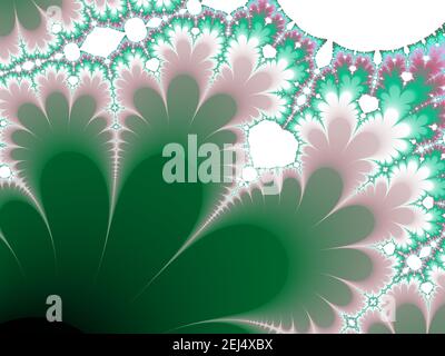 Motivo frattale energico e appuntito. Sfondo classico Mandelbrot. Immagine generata dal computer. Ideale per sfondo, livello o texture. Foto Stock