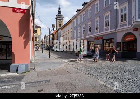 Centro storico di Ceske Budejovice, Czechia Foto Stock