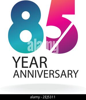 Invito per 85 anni, biglietto d'auguri, modello poster, numero di taglio carta stratificata Anniversary Vector. Illustrazione Vettoriale