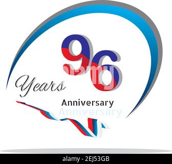 96 anniversario celebrazione logotipo verde e rosso colorato. settantotto anni compleanno logo su sfondo bianco. Illustrazione Vettoriale
