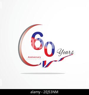 60 anniversario celebrazione logotipo verde e rosso colorato. settantotto anni compleanno logo su sfondo bianco. Illustrazione Vettoriale