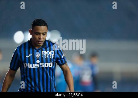 Bergamo, Italia. 21 Feb 2021. Bergamo, Italia, Gewiss Stadium, 21 febbraio 2021, Luis Muriel (Atalanta) durante Atalanta BC vs SSC Napoli - Calcio italiano Serie A Match Credit: Francesco Scaccianoce/LPS/ZUMA Wire/Alamy Live News Foto Stock