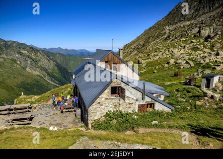 Rifugio Estagnous (Ariège, Pirenei, Francia) ESP: Rifugio des Estagnous (Ariège, Francia) FR: Rifugio des Estagnous (Ariège, Pirenei, Francia) Foto Stock