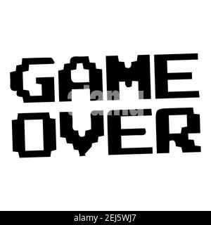 Messaggio di Game Over pixel a 8 bit Illustrazione Vettoriale