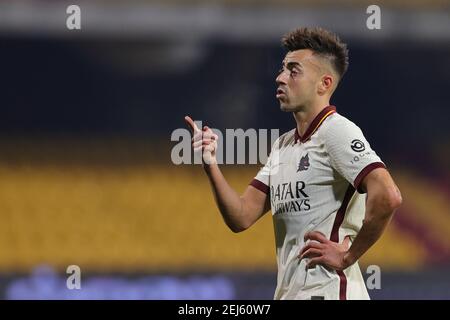 Benevento, Italia. 21 Feb 2021. Stephan El Shaarawy di COME Roma durante la Serie UNA partita di calcio tra Benevento Calcio e COME Roma allo stadio Ciro Vigorito di Benevento (Italia), 21 febbraio 2021. Photo Cesare Purini/Insifefoto Credit: Insifefoto srl/Alamy Live News Foto Stock