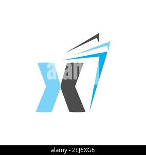 File di documento cartaceo file di lettera x vettore di progettazione iniziale del logo modello Illustrazione Vettoriale