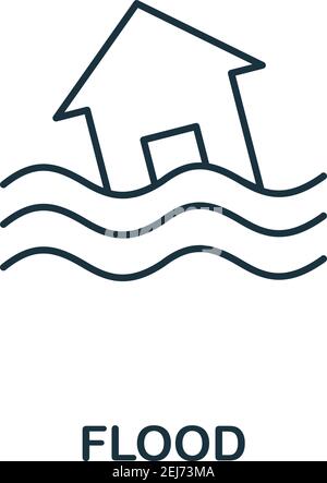 Icona di riempimento. Semplice elemento della raccolta di disastri naturali. Icona Creative Flood per web design, modelli, infografiche e altro ancora Illustrazione Vettoriale