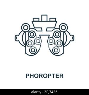 Icona Phoropter. Semplice illustrazione dalla collezione di oftalmologia. Icona di Creative Phoropter per il web design, modelli, infografiche e altro ancora Illustrazione Vettoriale