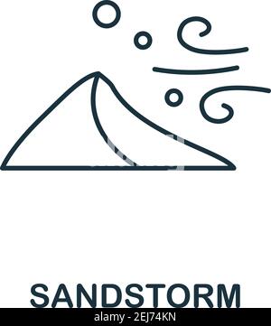 Icona di Sandstorm. Semplice elemento della raccolta di disastri naturali. Icona Creative Sandstorm per web design, modelli, infografiche e altro ancora Illustrazione Vettoriale