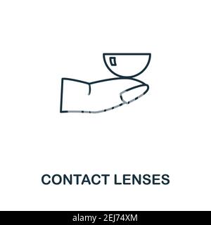 Icona lenti a contatto. Semplice illustrazione dalla collezione di oftalmologia. Creative lenti a contatto icona per web design, modelli, infografica e altro ancora Illustrazione Vettoriale