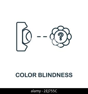 Icona di cecità a colori. Semplice illustrazione dalla raccolta oftalmologica. Icona Creative Color Blindness per web design, modelli, infografiche e. Illustrazione Vettoriale