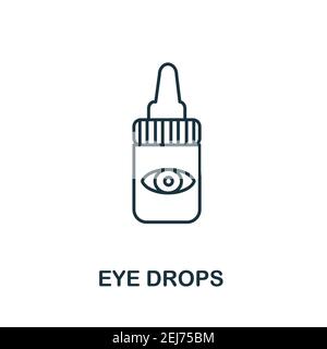 Icona gocce d'occhio. Semplice illustrazione dalla collezione di oftalmologia. Icona Creative Eye Drops per il web design, modelli, infografiche e altro ancora Illustrazione Vettoriale