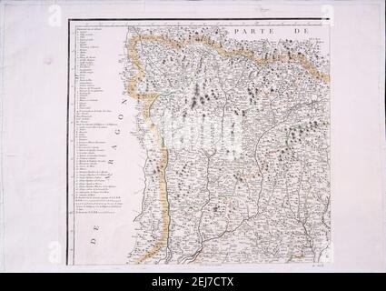 MAPA DE PARTE DEL PRINCIPADO DE CATALUÑA - 1776 - (PARTE TERCERA). Autore: LOPEZ TOMAS. UBICAZIONE: BIBLIOTECA NACIONAL-COLECCION. MADRID. SPAGNA. Foto Stock