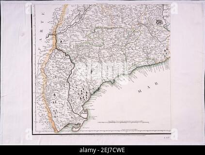 MAPA DE PARTE DEL PRINCIPADO DE CATALUÑA - 1776 - (PARTE SEGUNDA). Autore: LOPEZ TOMAS. UBICAZIONE: BIBLIOTECA NACIONAL-COLECCION. MADRID. SPAGNA. Foto Stock