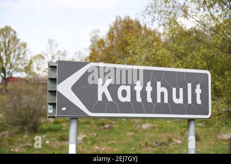 KATTHULT, SVEZIA - 15 MAGGIO 2019: Katthult, conosciuto dai libri di Astrid Lindgren. Katthult è il nome della fattoria dove viveva la figura immaginaria Emil a Lönneberga. Foto Stock