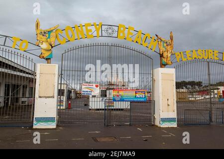 Coney Beach Pleasure Park / Fun Fair Foto Stock