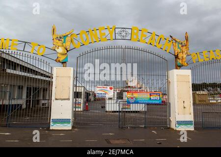 Coney Beach Pleasure Park / Fun Fair Foto Stock