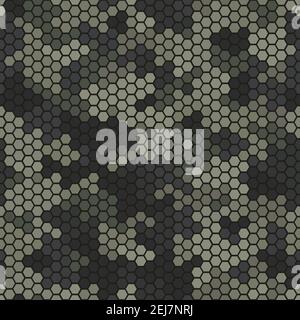 Texture militare deserto camouflage modello senza cuciture. Pelle di serpente esagonale urbana Illustrazione Vettoriale