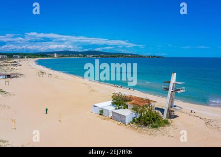 Spiaggia sud a Primorsko in Bulgaria Foto Stock