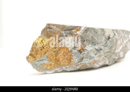 campione di calcopirite con oro e rame con pirite Foto Stock