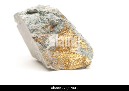 campione di calcopirite con oro e rame con pirite Foto Stock