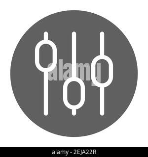 Pannello di impostazione semplice o icona del cursore Preferenze per il progetto. Stile artistico con linea di contorno rotonda. Illustrazione vettoriale. Illustrazione Vettoriale